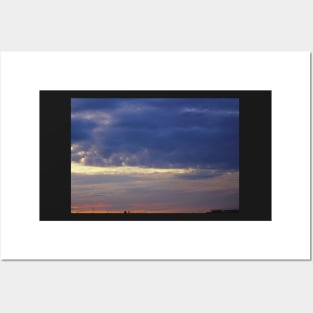 clouds sunset summer evening aesthetic photography blue orange yellow Posters and Art